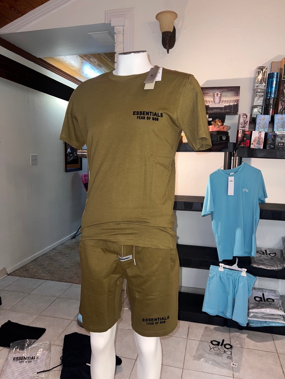 Mens essential short/shirt sets large